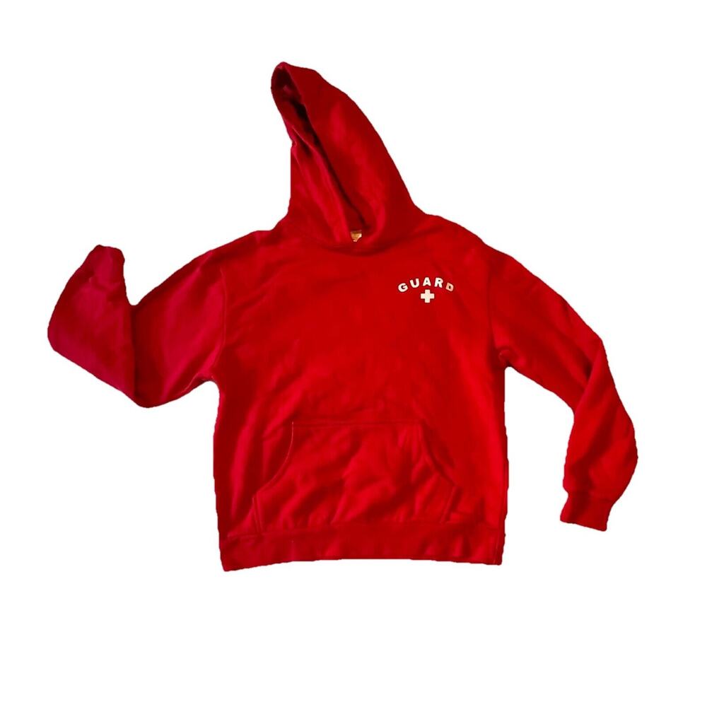 Guard Apparel Lifeguard Red Pull Over Fleece‎ Hoodie Sz M thelifeguardstore - Picture 3 of 4